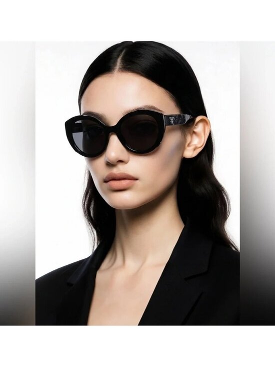 New Prada SPR 01Y 09V-5S0 Women’s Sunglasses – Black Marble